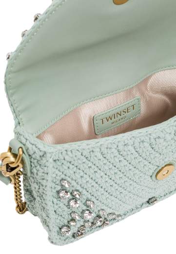 TWINSET TRACOLLA IN MAGLIA E STRASS