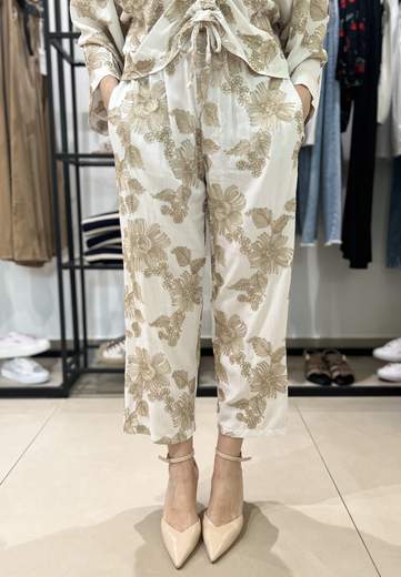 HAVEONE PANTALONE CON RICAMO ORO