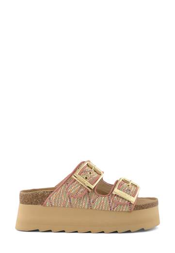 COLORS OF CALIFORNIA SANDALI PLATFORM IN RAFFIA