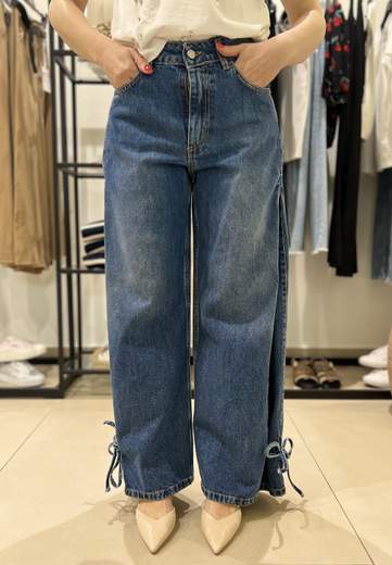 HAVEONE JEANS FLAKE CON LACCI SUL FONDO