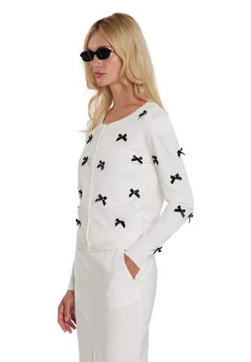 RELISH CARDIGAN RYDER CON FIOCCHI E STRASS