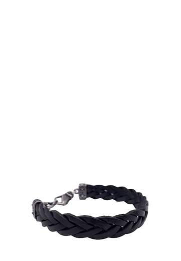 MANCINO BRACCIALE TRECCIA PELLE