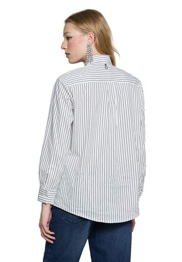 RELISH CAMICIA MANACORA CON BOTTONI GIOIELLO