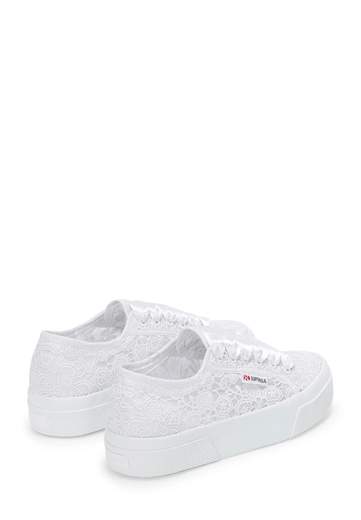 SUPERGA SNEAKERS PLATFORM FLOWERS MACRAME