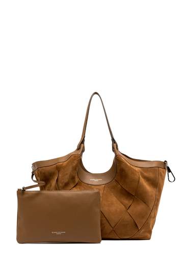 GIANNI CHIARINI BORSA INTRECCIATA IN CAMOSCIO DUA