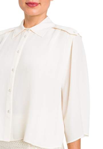 TWINSET CAMICIA CROPPED MORBIDA CON ALAMARI