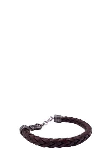 MANCINO BRACCIALE TRECCIA PELLE