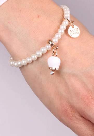 AMO CAPRI BRACCIALE PERLINE E CAMPANA BIANCA