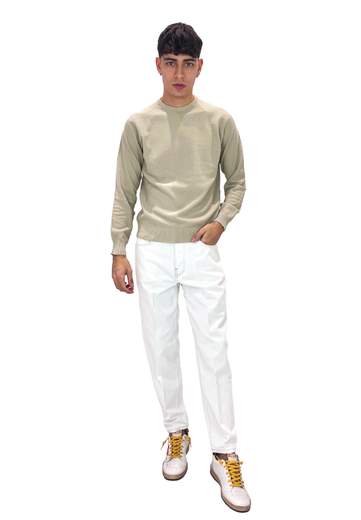 BONHEUR DENIM 5 TASCHE OVER IN BULL BIANCO