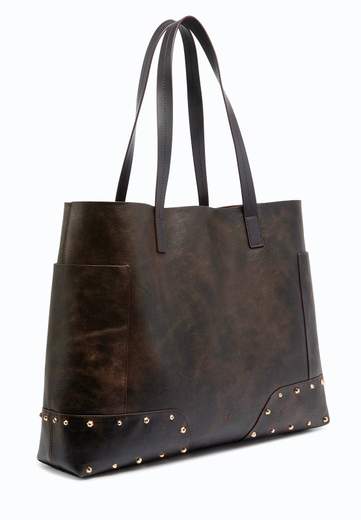 PINKO TOTE BAG STUDS PATCH CLOUD