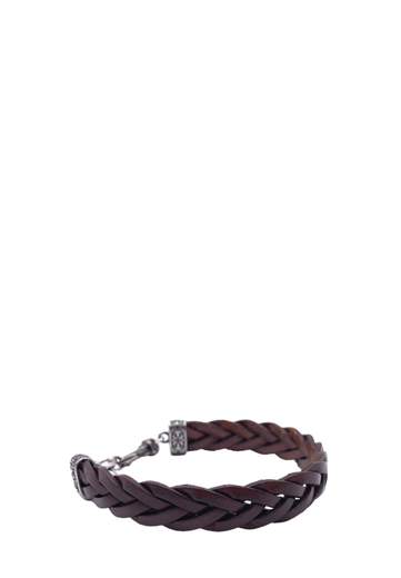 MANCINO BRACCIALE TRECCIA PELLE