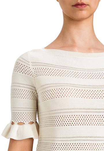 TWINSET MAGLIA PUNZONATA CON VOLANT