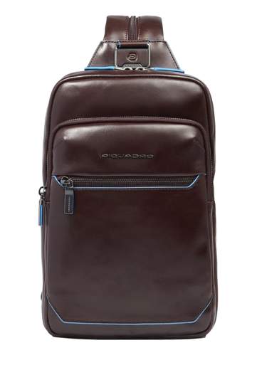 PIQUADRO MONOSPALLA IN PELLE BLUE SQUARE