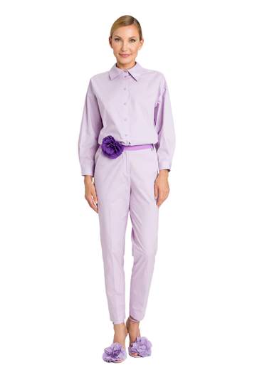 TWINSET ACTITUDE PANTALONI IN POPELINE