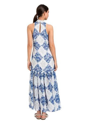 TWINSET ABITO LUNGO IN RAMIE' CON STAMPA FLOREALE