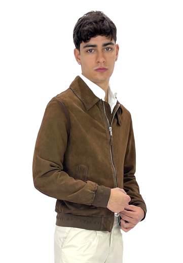 THE JACK LEATHERS GIUBBINO PERFORATO IN BURNED SUEDE