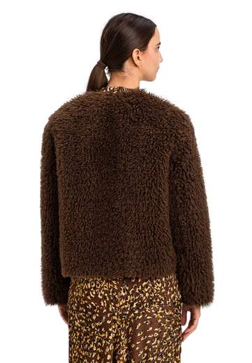 TWINSET GIACCONE CORTO MONOPETTO SOFT TEDDY