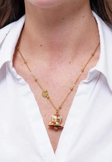 AMO CAPRI COLLANA CAMPANELLA CUORI E FIORI