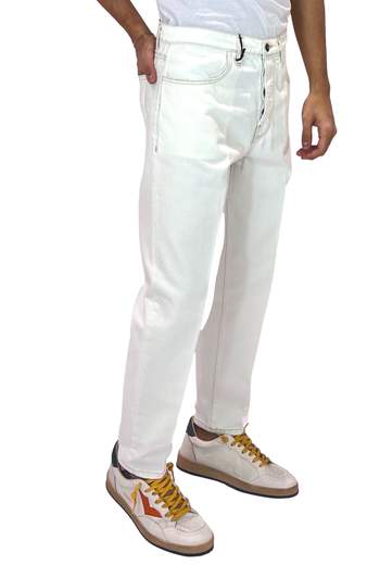 BONHEUR DENIM 5 TASCHE OVER IN BULL BIANCO