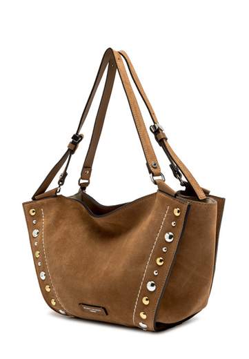 GIANNI CHIARINI BORSA IN CAMOSCIO CON BORCHIE BLOOM