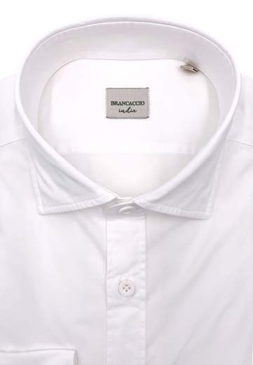 BRANCACCIO CAMICIA TINTA UNITA IN COTONE