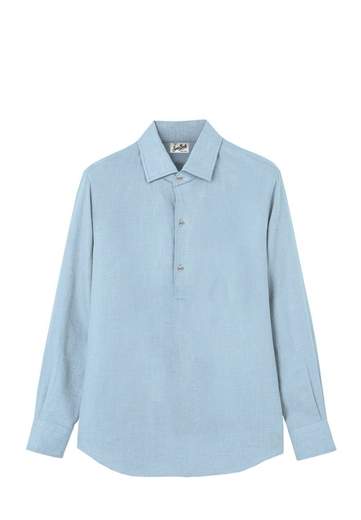 SAINT BARTH POLO MANICA LUNGA IN LINO