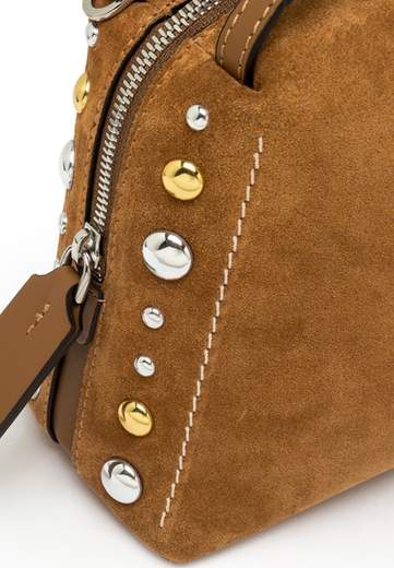 GIANNI CHIARINI BORSA ALIFA IN CAMOSCIO CON BORCHIE