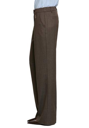 RELISH PANTALONE ARKINI GESSATO A PALAZZO CON VITA ALTA ED ELASTICO