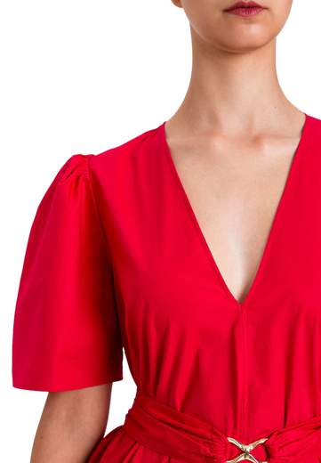 TWINSET ABITO CORTO CON BALZE E CINTURA STACCABILE