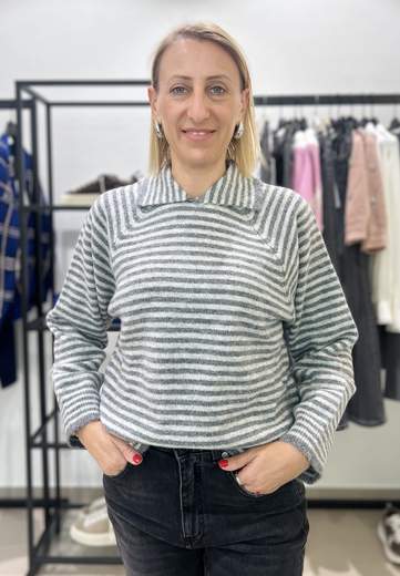 HAVEONE MAGLIA A RIGHE CON COLLETTO