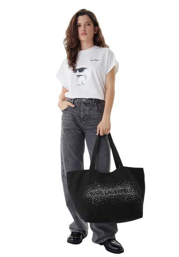 KARL LAGERFELD SHOPPING CON LOGO E STRASS