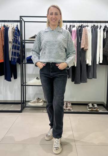 HAVEONE MAGLIA A RIGHE CON COLLETTO