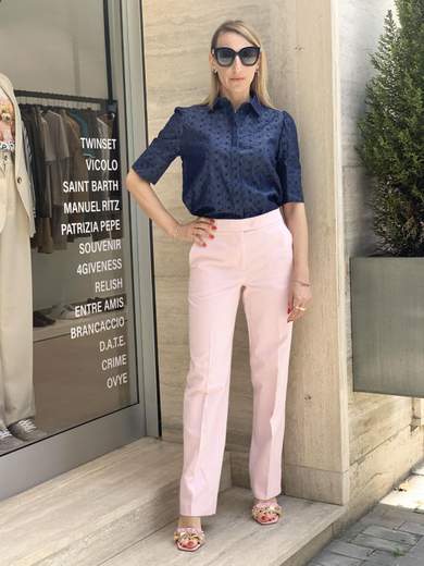 TWINSET PANTALONI IN RASO OPACO