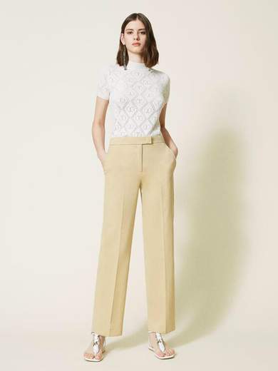 TWINSET PANTALONI IN RASO OPACO