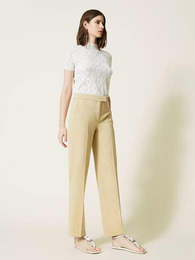 TWINSET PANTALONI IN RASO OPACO