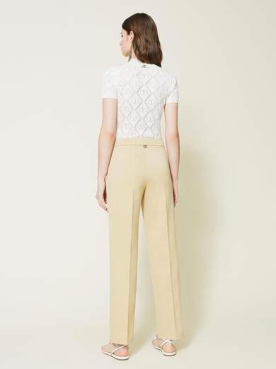 TWINSET PANTALONI IN RASO OPACO