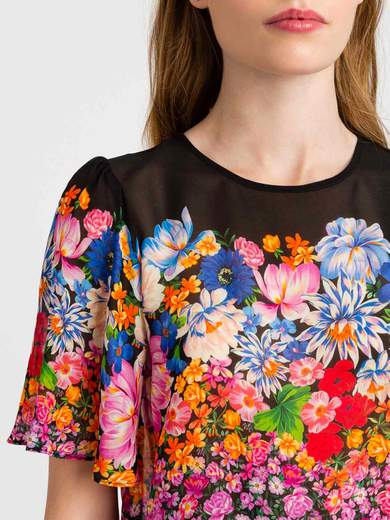 TWINSET BLUSA CON STAMPA FIORI MULTICOLOR