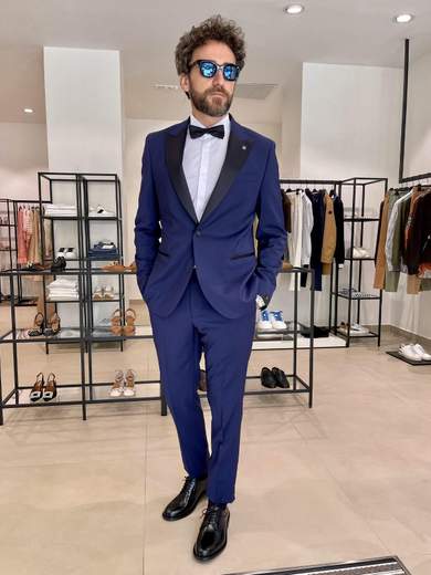 MANUEL RITZ SMOKING CON REVERS RASO A LANCIA