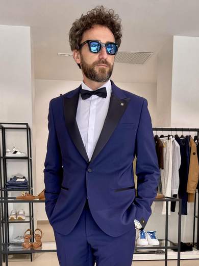 MANUEL RITZ SMOKING CON REVERS RASO A LANCIA