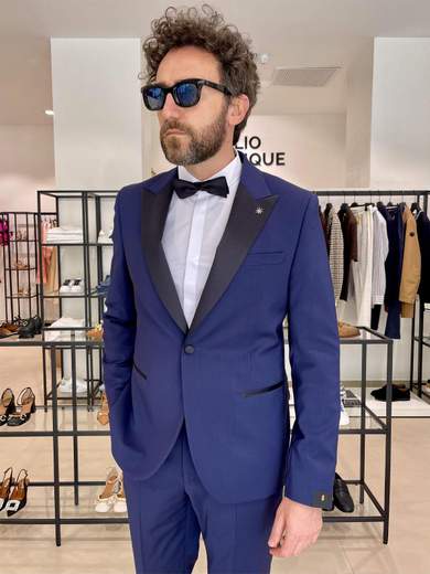MANUEL RITZ SMOKING CON REVERS RASO A LANCIA
