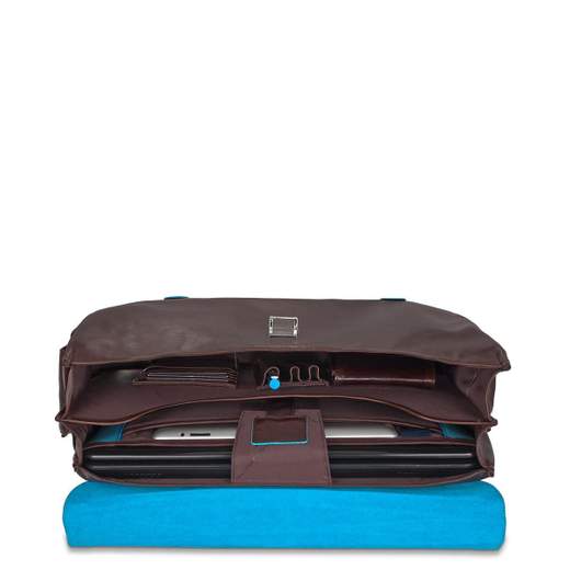 PIQUADRO CARTELLA 2 MANICI E TASCHE BLUE SQUARE