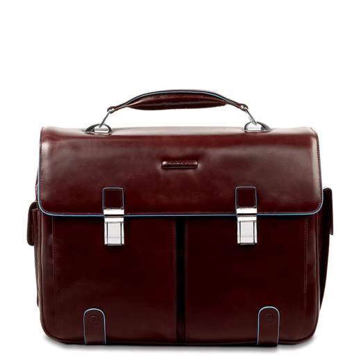 PIQUADRO CARTELLA 2 MANICI E TASCHE BLUE SQUARE