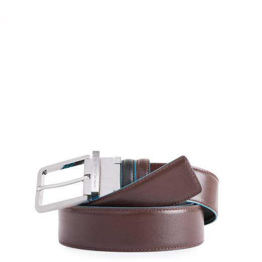 PIQUADRO CINTURA DOUBLEFACE IN PELLE BLUE SQUARE