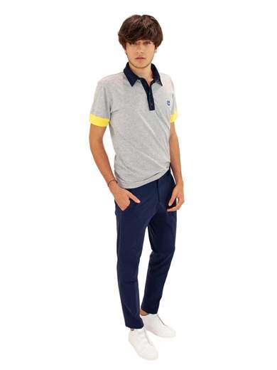 DANIELE ALESSANDRINI T-SHIRT POLO COLLO E MANICHE A CONTRASTO
