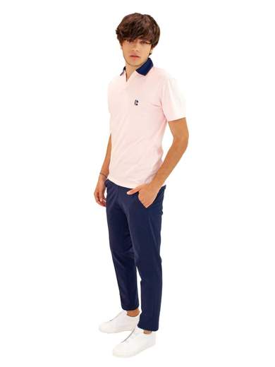 DANIELE ALESSANDRINI T-SHIRT POLO COLLO A CONTRASTO