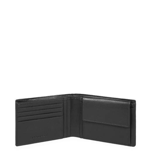 PIQUADRO PORTAFOGLI PORTA MONETE IN PELLE E TESSUTO P16