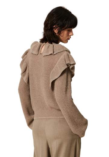 TWINSET MAGLIA GIROCOLLO CON ROUCHES