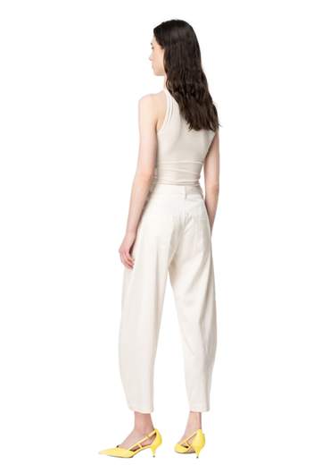 PINKO PANTALONE BARREL LEG IN SATIN