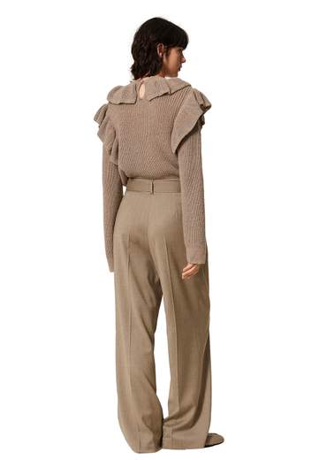 TWINSET PANTALONE LARGO CON CINTURA
