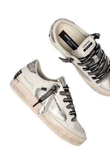 CRIME LONDON SNEAKERS SK8 DELUXE SILVER